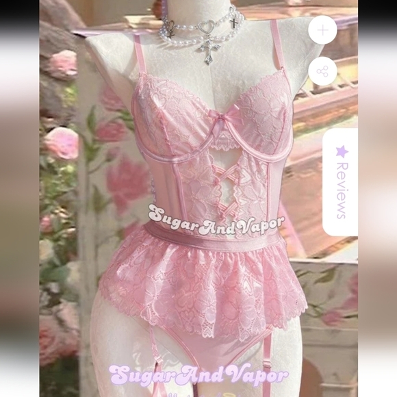 Sugar & Vapor Other - NWOT Sugar and Vapor Anya lace skirt underwire bodysuit Size small